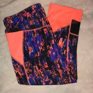 Splatter Workout Leggings w/ Mesh Ankle